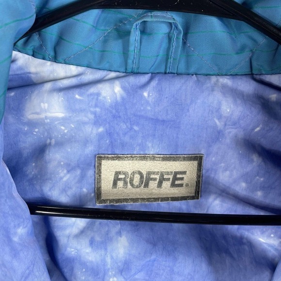 Vintage Roffe Ski Jacket Belted Athena Size 10 Ladies Made in USA Teal - Picture 4 of 11